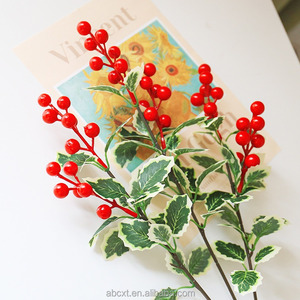 ผลเบอร์รี่สีแดงต้นไม้เทียมตกแต่งเทศกาลคริสต์มาสและพวงหรีดอีสเตอร์สำหรับวันฮาโลวีนและวันพ่อ - Product Image 2