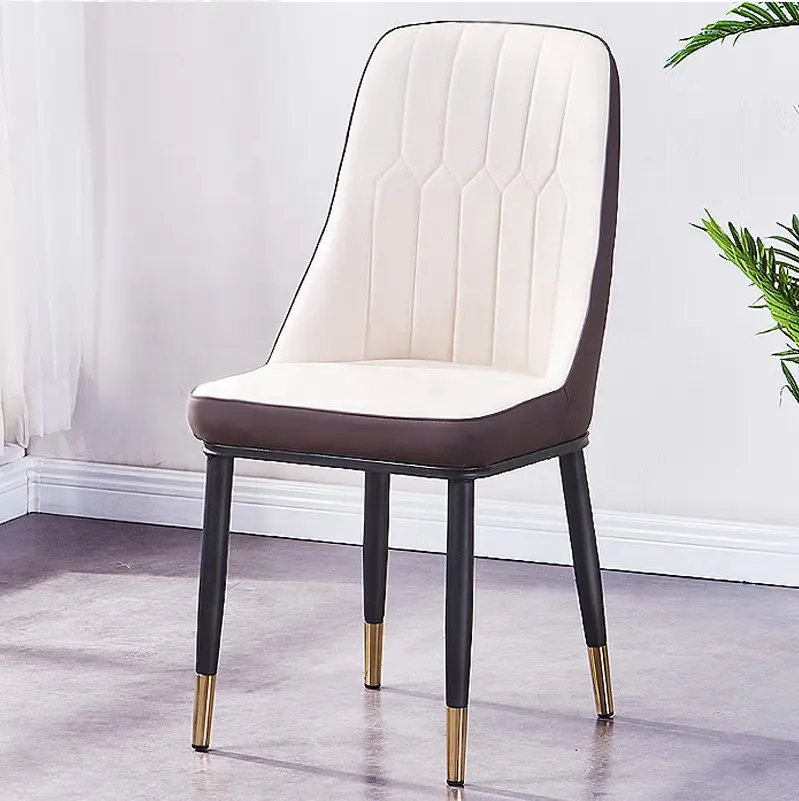 Modern simple household small family leisure indoor comfortable soft seat restaurant furniture leather dining chair