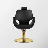 Chaise de coiffeur de luxe pivotante hydraulique avec repose-pieds et appui-tête en forme de U