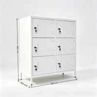 Armoire de rangement métallique à 6 portes avec compartiments verrouillables, casier en acier pour employés, pour bureau, usine