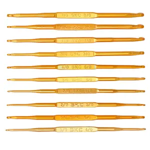 Double headed knitting and crochet aluminum alloy gold crochet hooks