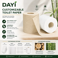 Papier toilette en rouleau personnalisé, imprimé, bon marché, bio, 2/3/4 couches, papier toilette doux, 48 rouleaux, papiers toilette