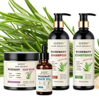 Set Sampo dan Kondisioner Organik Bebas Sulfat untuk Pertumbuhan Rambut, Anti Ketombe, dengan Rosemary, Biotin, Bawang, Kafein, dan Keratin (Private Label)