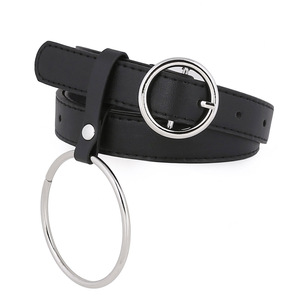 Hot Ins Style dames dunne riem, ronde gesp met ring, modieuze gespsriem voor broeken - Product Image 1