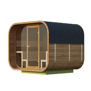 Salle de sauna sec extérieur en cèdre rouge moderne Boyce nouvelle <span class=keywords><strong>cabane</strong></span> cylindrique en bois massif pour villas <span class=keywords><strong>cabane</strong></span> de sauna infrarouge - Product Image 6