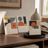Cartes postales calendrier détachées OEM 2027, personnalisées avec logo imprimé, ensemble de cartes mensuelles non reliées en papier cartonné pour papeterie et cadeaux