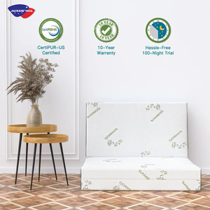 Nhà thoải mái gấp nệm, Bộ nhớ bọt tri-gấp Nệm Topper với siêu mềm tre Nệm bìa, không trượt cơ sở trại - Product Image 3