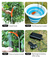 Accessoires de camping Ensemble de douche musulmane multifonction rechargeable par USB Douche d'extérieur portable avec pompe