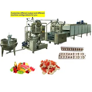 Automatic mini soft jelly gummy bear candy manufacturing making equipment machine