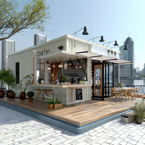 บ้านสำเร็จรูปเหล็กแบบกำหนดเองได้ ห้องคอนเทนเนอร์สำหรับสำนักงานเคลื่อนที่ ร้านกาแฟและชา บ้านคอนเทนเนอร์สำเร็จรูปแบบแพ็คสำเร็จ - Product Image 4