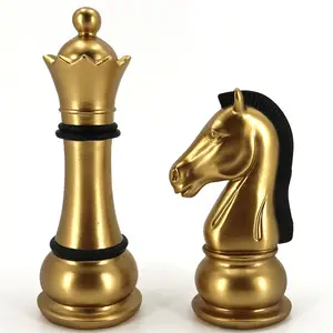 New arrival large size resin luxury chess pieces for tabletop decor