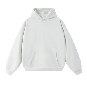 Sweat à capuche surdimensionné brodé en 3D pour hommes, 380 g/m², 100 % coton molletonné, pull-over écologique unisexe, broderie 3D personnalisée, noir - Product Image 5