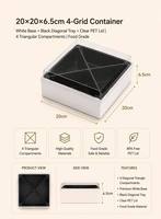 Boîte à dessert à 4 compartiments en carton PET de qualité alimentaire, design pliable pour macarons, chocolats et fruits frais, logo personnalisé disponible