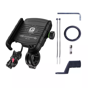 <span class=keywords><strong>Support</strong></span> de téléphone pour moto et vélo rotatif à 360 degrés, étanche, avec chargeur USB, en alliage d'aluminium - Product Image 5
