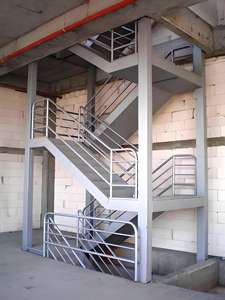 Escadas de parede exterior simples aço escada reta seguro antiderrapante personalizado escadas de aço inoxidável - Product Image 2