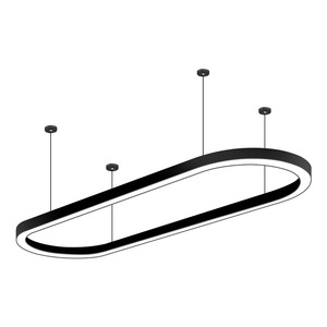 Lustre rectangulaire en aluminium et fer forgé pour bureau, salle de sport, salle de billard, magasin, éclairage commercial professionnel, avec raccordement sans soudure - Product Image 5