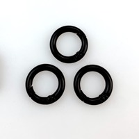 Klip Karabiner Logam Multi-Ukuran, Pengganti Alloy Vintage, Kuat, Hitam, dengan Cincin O Pegas, Dapat Dibuka, Tahan Lama