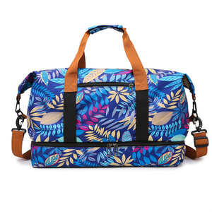 Nouveau sac de voyage imprimé grande capacité avec séparation humide/sec, sac de sport et de gym avec compartiment à chaussures indépendant, décontracté pour l'entraînement - Product Image 3