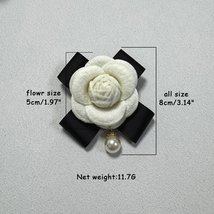 Broches de Tecido com Aroma de Rosa e Revestimento de Ródio com Corsages de Camélia para Ocasiões de Casamento Femininas e Infantis - Product Image 3