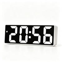 Nouvelle Horloge Réveil Numérique LED Intelligente à Projection Miroir Grand Écran, Connectée, avec Mémoire de Heure et Calendrier Réglable