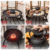 Grill de barbecue portable pliable, anti-rouille et antiadhésif, idéal pour le camping en extérieur, la maison, la préparation du thé, les feux de camp et les pique-niques - Vente en gros usine