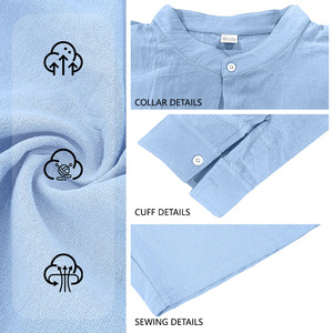 Conjunto de Dos Piezas de Verano para <span class=keywords><strong>Hombre</strong></span>, Personalizado OEM, Camisa de Lino con Botones, Pantalones Cortos de Manga Larga, Cárdigan, Atuendo Casual de Playa - Product Image 6