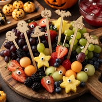 Piques à cocktail en bambou écologiques personnalisées, brochettes décoratives pour fruits, fourchettes alimentaires pour fêtes d'anniversaire et fournitures de traiteur