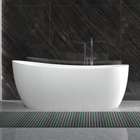 Bañera de Hidromasaje Moderna de Piedra Artificial, Independiente, con Desagüe, para Exteriores, Profunda, para Uso en Hoteles y Baños