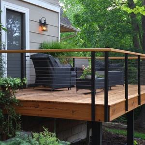 נירוסטה להתאמה אישית צד שחור הר מדרגות כבל מעקה פוסט 42 מערכת אינץ 'ערכת עיצוב מודרני עבור וילה מלון מקורה - Product Image 6