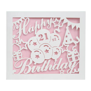 Biglietto d'Auguri Personalizzabile Serie Rosa e Blu per Festa di Compleanno 13, 16, 21, 30 Anni con Design Traforato - Product Image 4