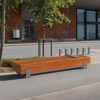 Banc de patio moderne en acier inoxydable pour l'extérieur, capacité 4 places, résistant à l'eau, durable, pour villa, cour, centre commercial, parc