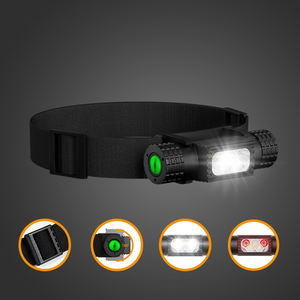 Lampe frontale LED haute puissance Lampe frontale de camping 8 modes Lanterne Batterie rechargeable 18650 Rechargeable Noir - Product Image 2