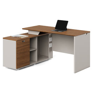 Meja kerja staf desain Modern, kokoh dan tahan lama meja komputer kayu tunggal dan ganda untuk penggunaan kantor - Product Image 1