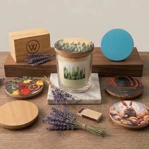 Tapa de Madera Personalizada WeWood de Vietnam con Diseño Artístico de Lujo para Velas Aromáticas - Product Image 1