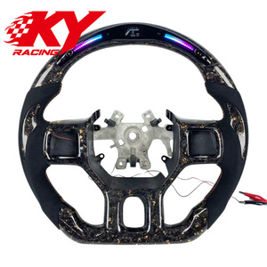 For Dodge Ram 1500 Custom Sports Style Orange Forged Carbon Fiber Steering Wheel With LED Rpm Display for Ram 2500 3500 TRX - Product Image 1