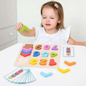 Preschoolers Rainbow Colorful Wood <b>Puzzle</b> Numbers Colors Shapes Learning Matching Game for Toddlers - Product Image 1