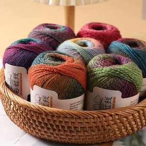 Sợi len pha nhiều màu cầu vồng 50g, độ bền cao và chống tĩnh điện, dùng để đan áo len - Product Image 2