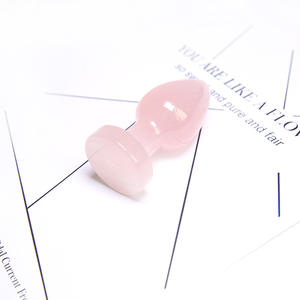 Hersteller Großhandel Natürlicher Rosa Kristall Körperpflege Anal-Erweiterung Weibliche Sexspielzeuge Jade Analplug - Product Image 4