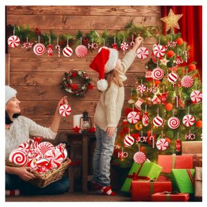 Juego de adornos de Piruleta de caramelo de Navidad, 24 piezas, decoración de árbol de Navidad, colgante de madera para fiesta de decoración del hogar de Año Nuevo - Product Image 4