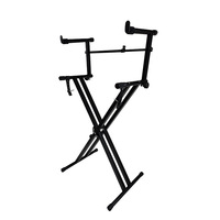 Custom Logo Double Tier X Style Keyboard Stand with Height Extension High Quality Musical Instrument Accessory