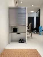 Porte enroulable moderne FRAME, résistante à la pluie et au vent, en aluminium, certifiée CE, volet roulant automatique, volet de sécurité, fonctionnement électrique