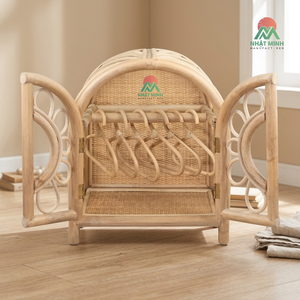 Armoire en rotin NHAT MINH pour enfants avec cintres, design tropical, rangement écologique pour bébés et enfants - Product Image 4