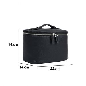 Factory Price Custom Logo PU Leather Cosmetic <b>Bag</b> Organizer Waterproof Travel Pouch <b>With</b> <b>Brush</b> Pocket - Product Image 4