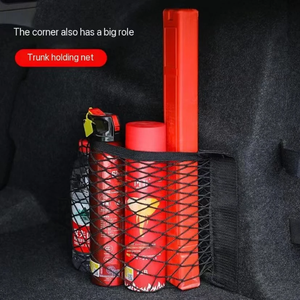 Red de malla elástica universal para maletero trasero de coche con adhesivo mágico, bolsa de almacenamiento, organizador de coche, bolsillo para el respaldo del asiento - Product Image 2
