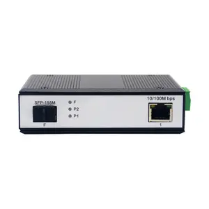 औद्योगिक SFP RJ45 ईथरनेट मीडिया कनवर्टर करने के लिए 10/100Mbps 1 नेटवर्क पोर्ट 1 SFP स्लॉट दीन-रेल POE के साथ ऑप्टिकल फाइबर ट्रान्सीवर