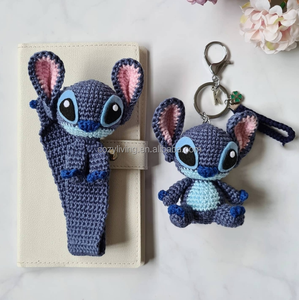 צעצועי כלבים כחולים בעבודת יד כמחזיקי מפתחות לילדים דמויות סרט בעלי חיים יצירתיים סרוגה צעצועי כלבים חמודים לילדים - Product Image 3