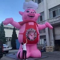 Modèle gonflable personnalisé de chef de porc gonflable pour la publicité de restaurant
