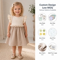 Nouvelle Robe d'été 2026 pour Petites Filles, en Gaze 100% Coton, avec Volants et Patchwork, Douce pour la Peau, Vêtements pour Tout-Petits, Vente en Gros Personnalisée