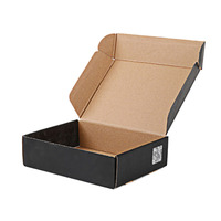 Boîte d'expédition d'expédition d'enveloppe d'emballage de papier ondulé de papier de carton ondulé noir mat avec le logo personnalisé pour la petite entreprise