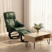 Fauteuil inclinable pivotant en cuir de luxe moderne avec ottoman, couleur verte, pour la maison, le bureau, le salon, la chambre, le bar, les meubles d'appartement